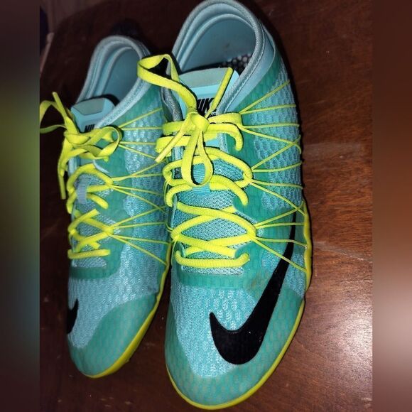 Nike training FREE 1.0 CrossBionic Neon blue, yellow, and black - Picture 6 of 9